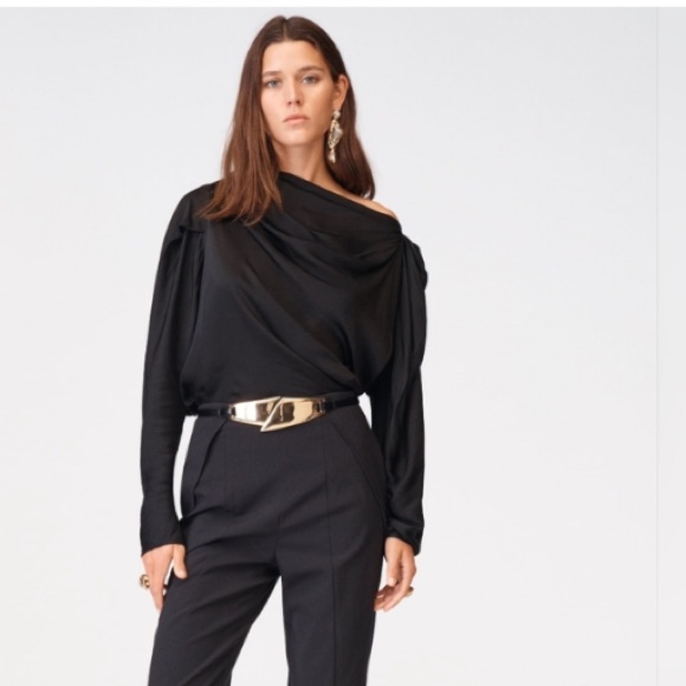 Zara Gold Belt NWT Women Contemporary Modern Minimalist Chic